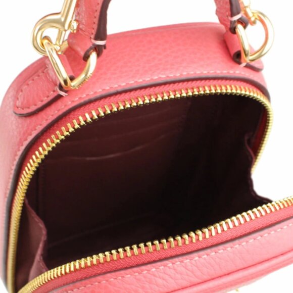 NWT COACH LEATHER Eva Phone Crossbody Watermelon Pink Detachable Strap - Picture 11 of 12